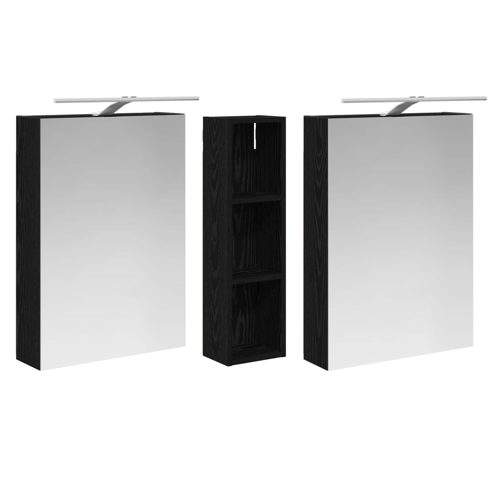Set ormarića za kupaonicu s policom 3 pcs 120 x 14,5 x 70 cm