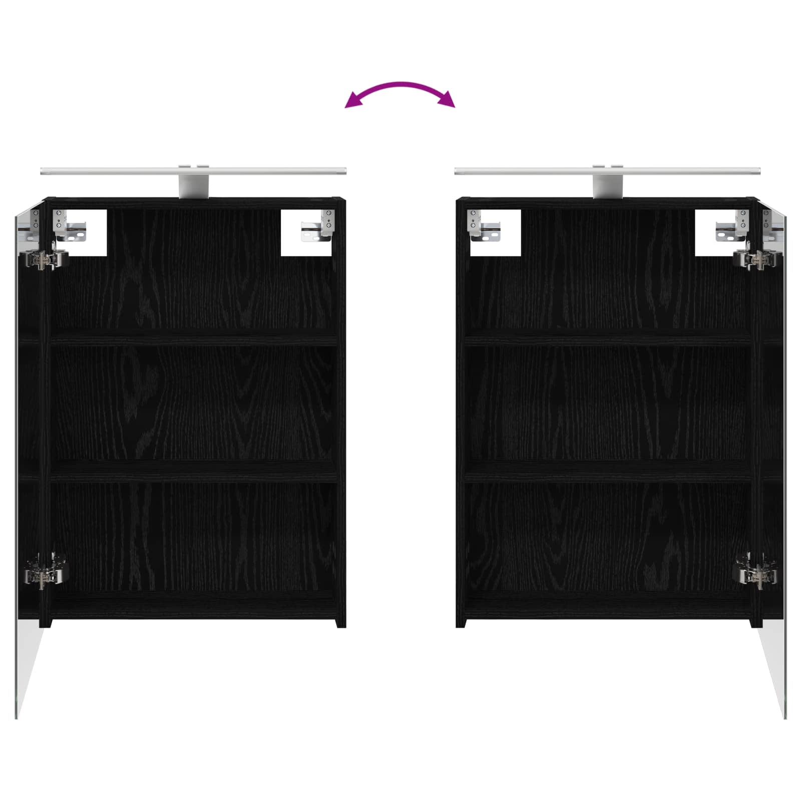 Set ormarića za kupaonicu s policom 3 pcs 120 x 14,5 x 70 cm