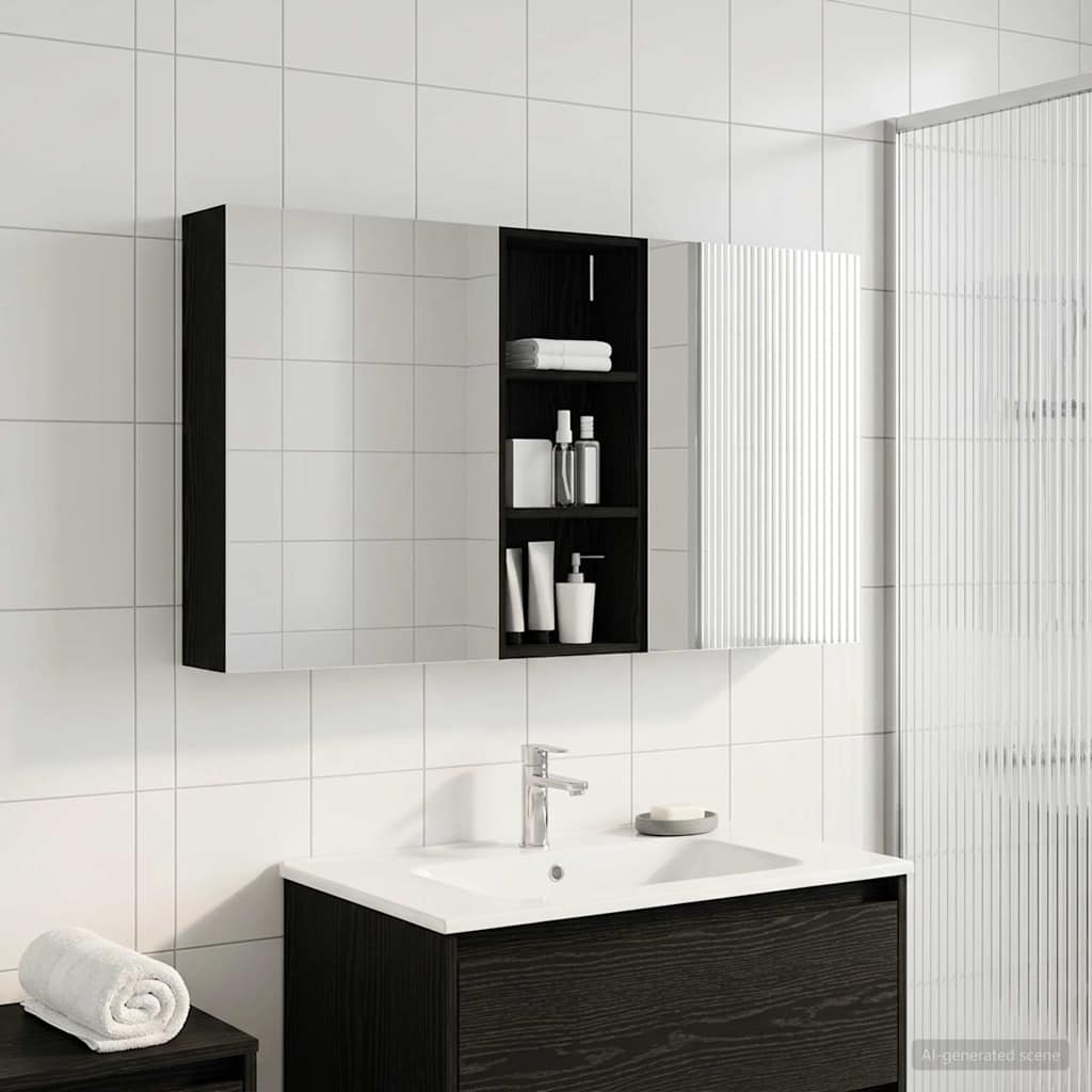 Set ormarića za kupaonicu s policom 3 pcs 130 x 14,5 x 70 cm