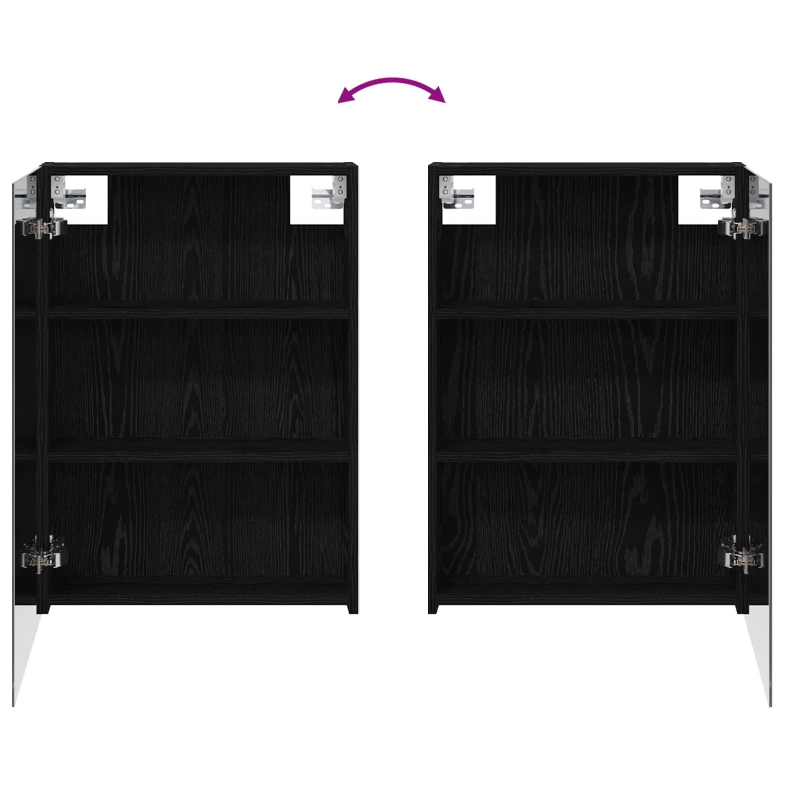 Set ormarića za kupaonicu s policom 3 pcs 130 x 14,5 x 70 cm