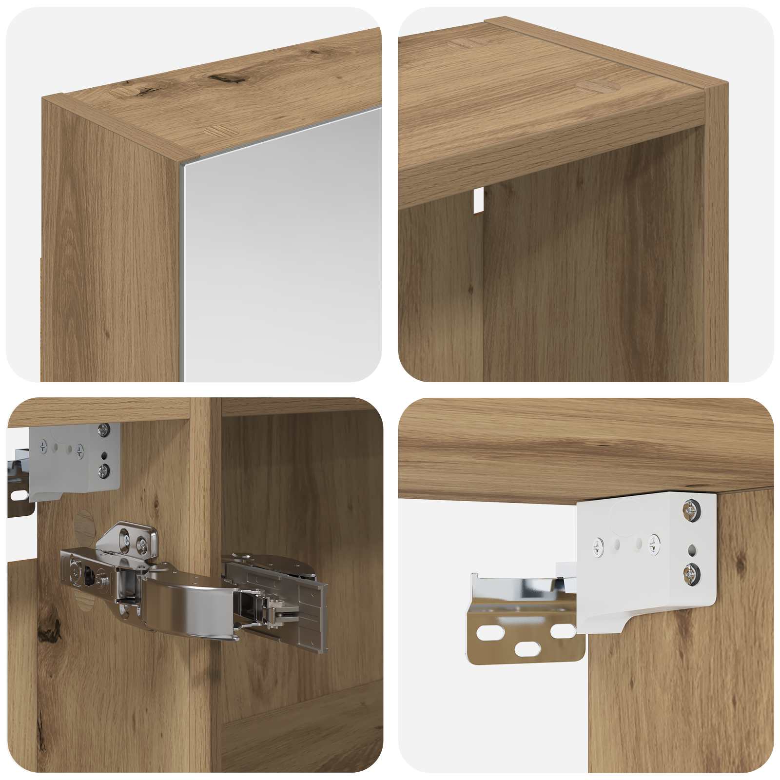 Set ormarića za kupaonicu s policom 3 pcs 130 x 14,5 x 70 cm
