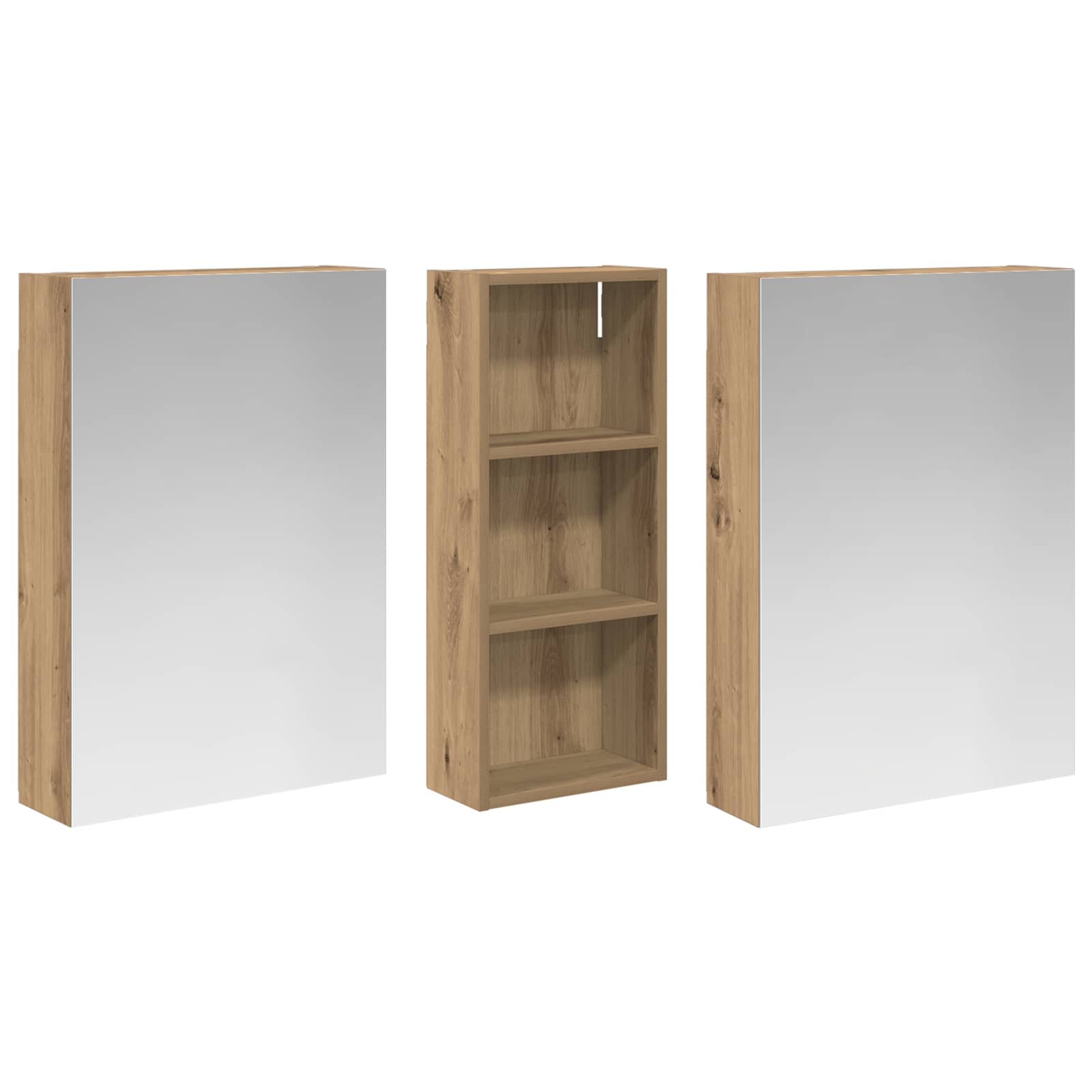 Set ormarića za kupaonicu s policom 3 pcs 130 x 14,5 x 70 cm