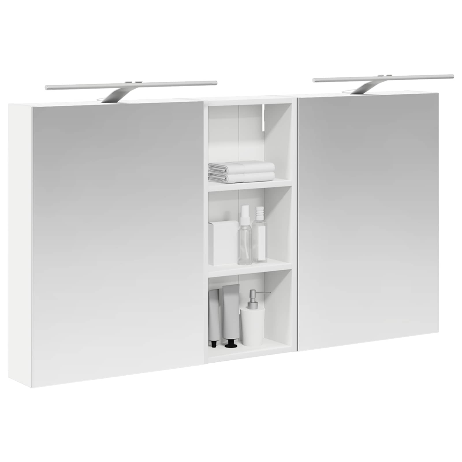 Set ormarića za kupaonicu s policom 3 pcs 130 x 14,5 x 70 cm