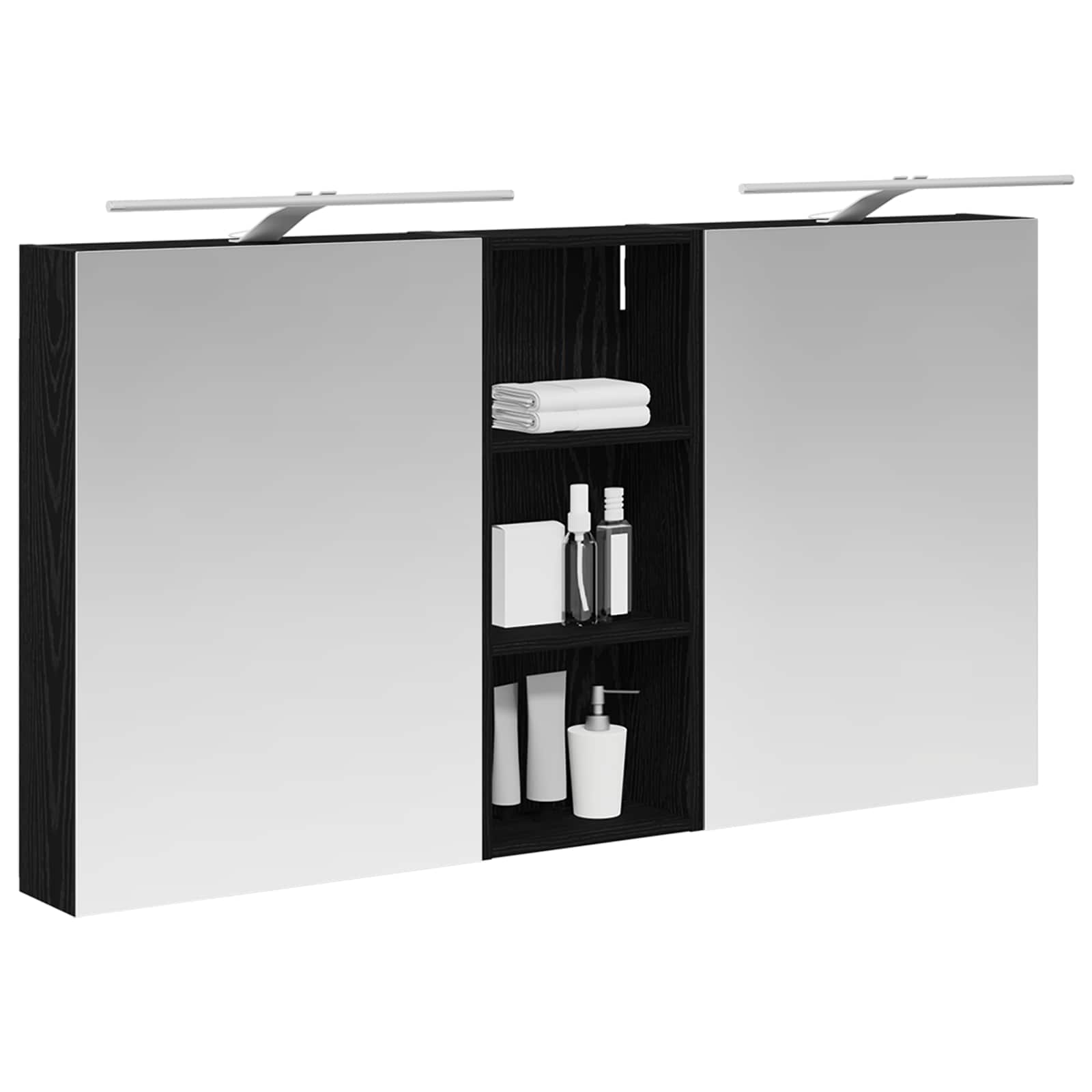 Set ormarića za kupaonicu s policom 3 pcs 130 x 14,5 x 70 cm