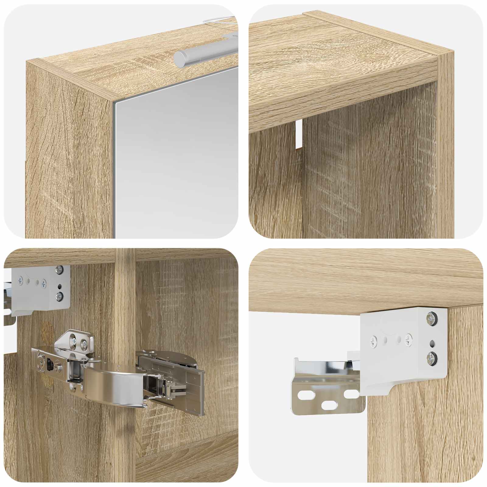 Set ormarića za kupaonicu s policom 3 pcs 130 x 14,5 x 70 cm