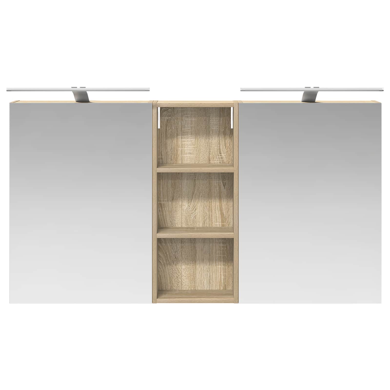 Set ormarića za kupaonicu s policom 3 pcs 130 x 14,5 x 70 cm