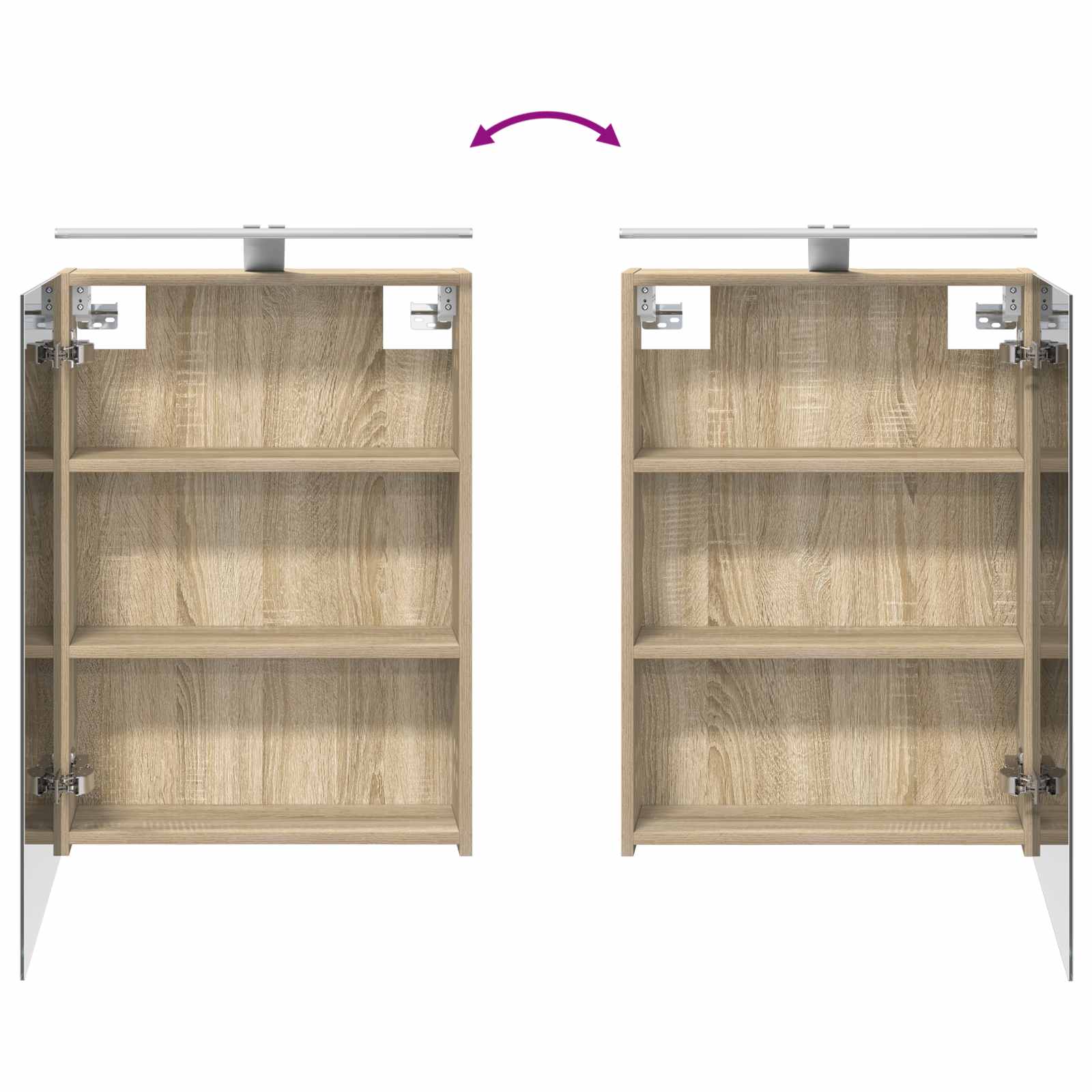 Set ormarića za kupaonicu s policom 3 pcs 130 x 14,5 x 70 cm