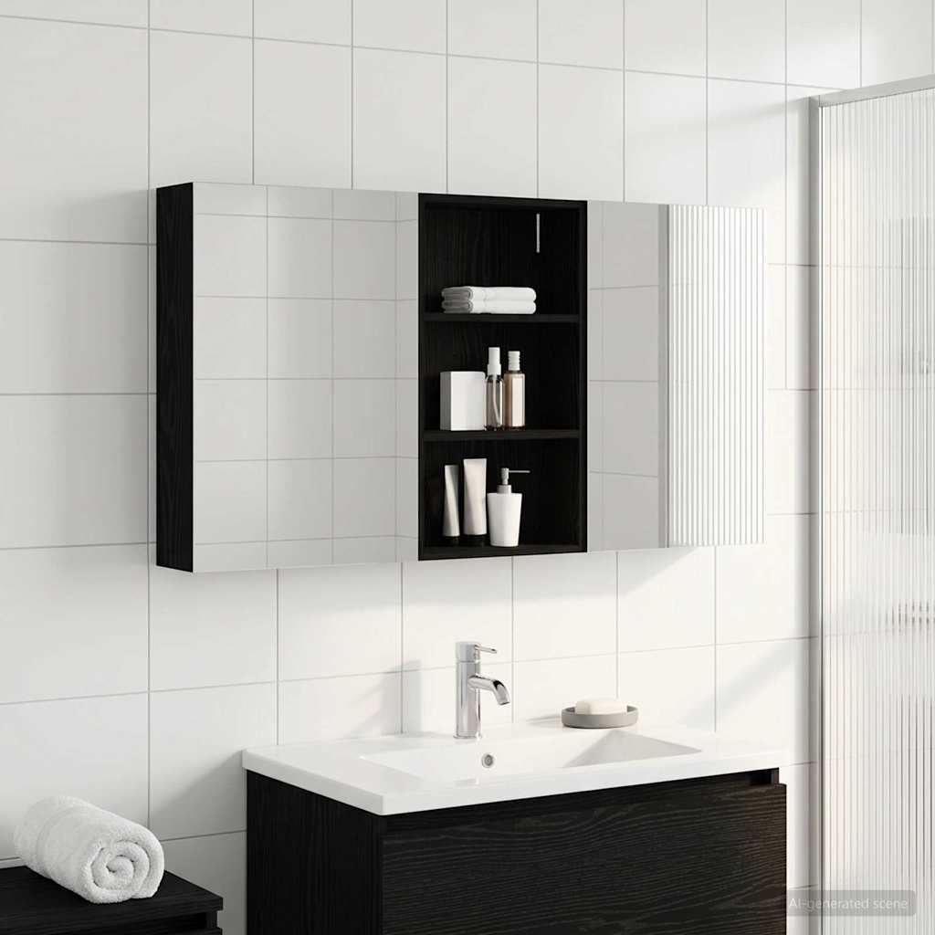 Set ormarića za kupaonicu s policom 3 pcs 140 x 14,5 x 70 cm
