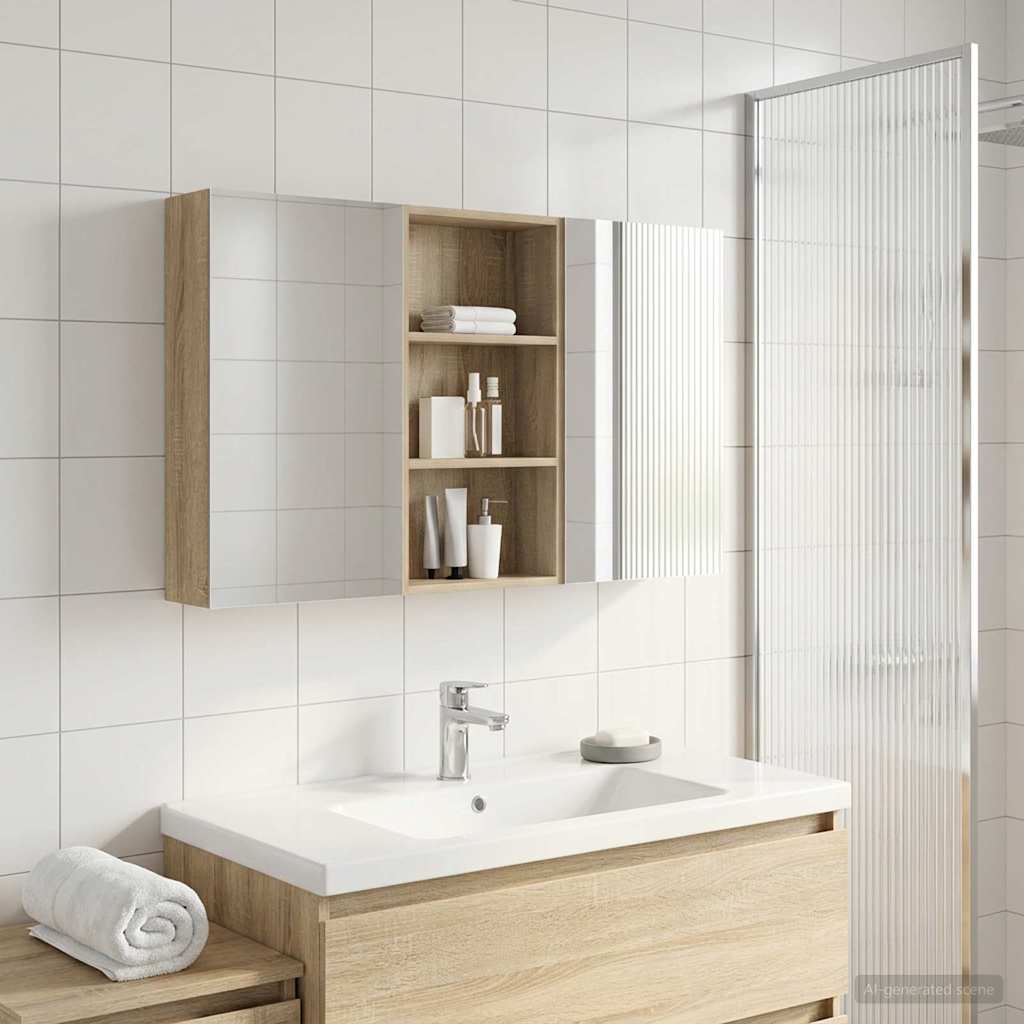 Set ormarića za kupaonicu s policom 3 pcs 140 x 14,5 x 70 cm