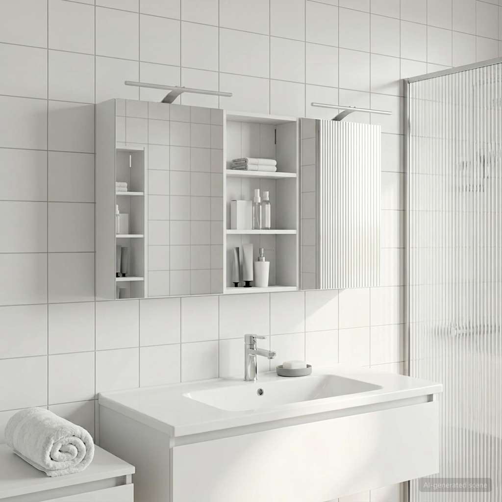Set ormarića za kupaonicu s policom 3 pcs 140 x 14,5 x 70 cm