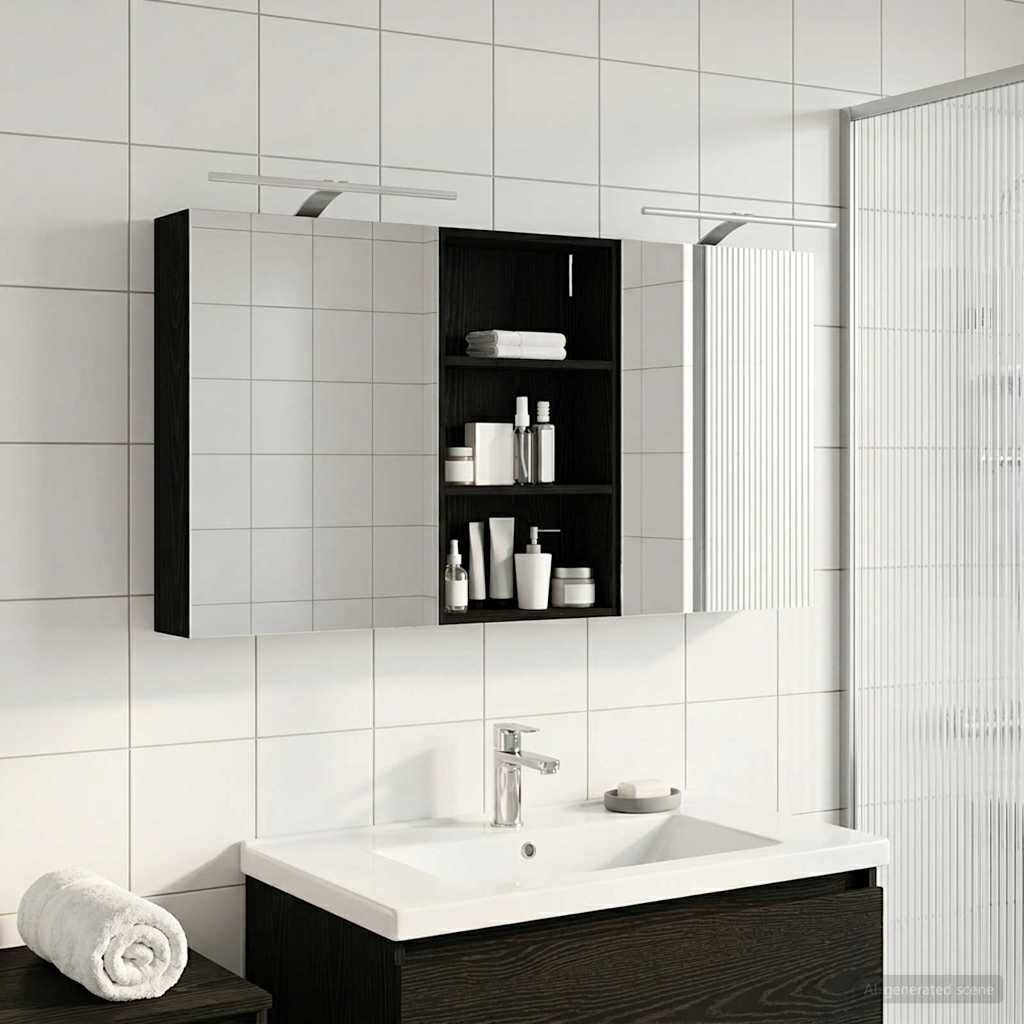 Set ormarića za kupaonicu s policom 3 pcs 140 x 14,5 x 70 cm