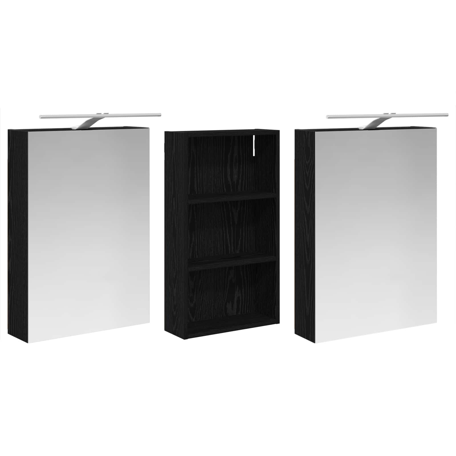 Set ormarića za kupaonicu s policom 3 pcs 140 x 14,5 x 70 cm