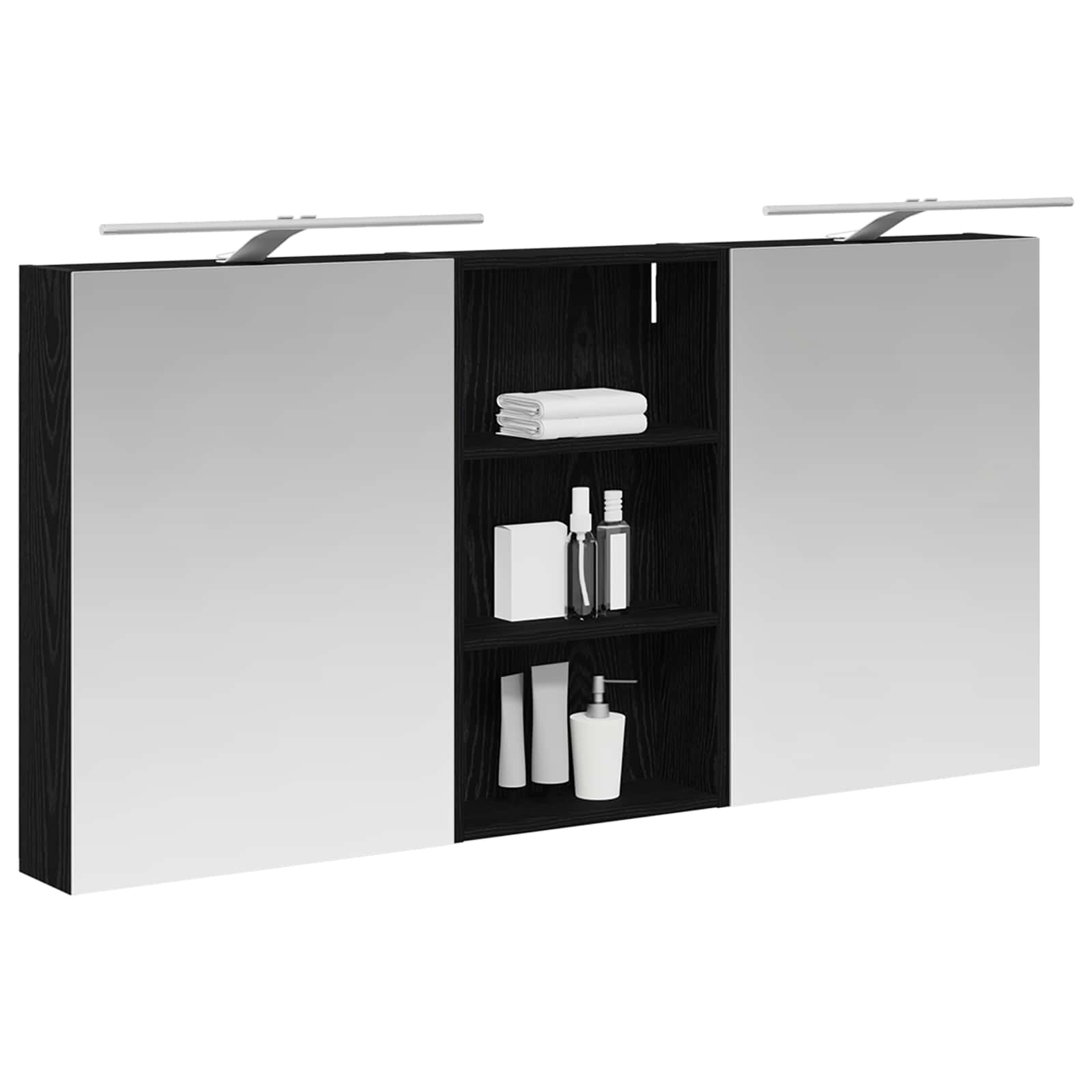 Set ormarića za kupaonicu s policom 3 pcs 140 x 14,5 x 70 cm