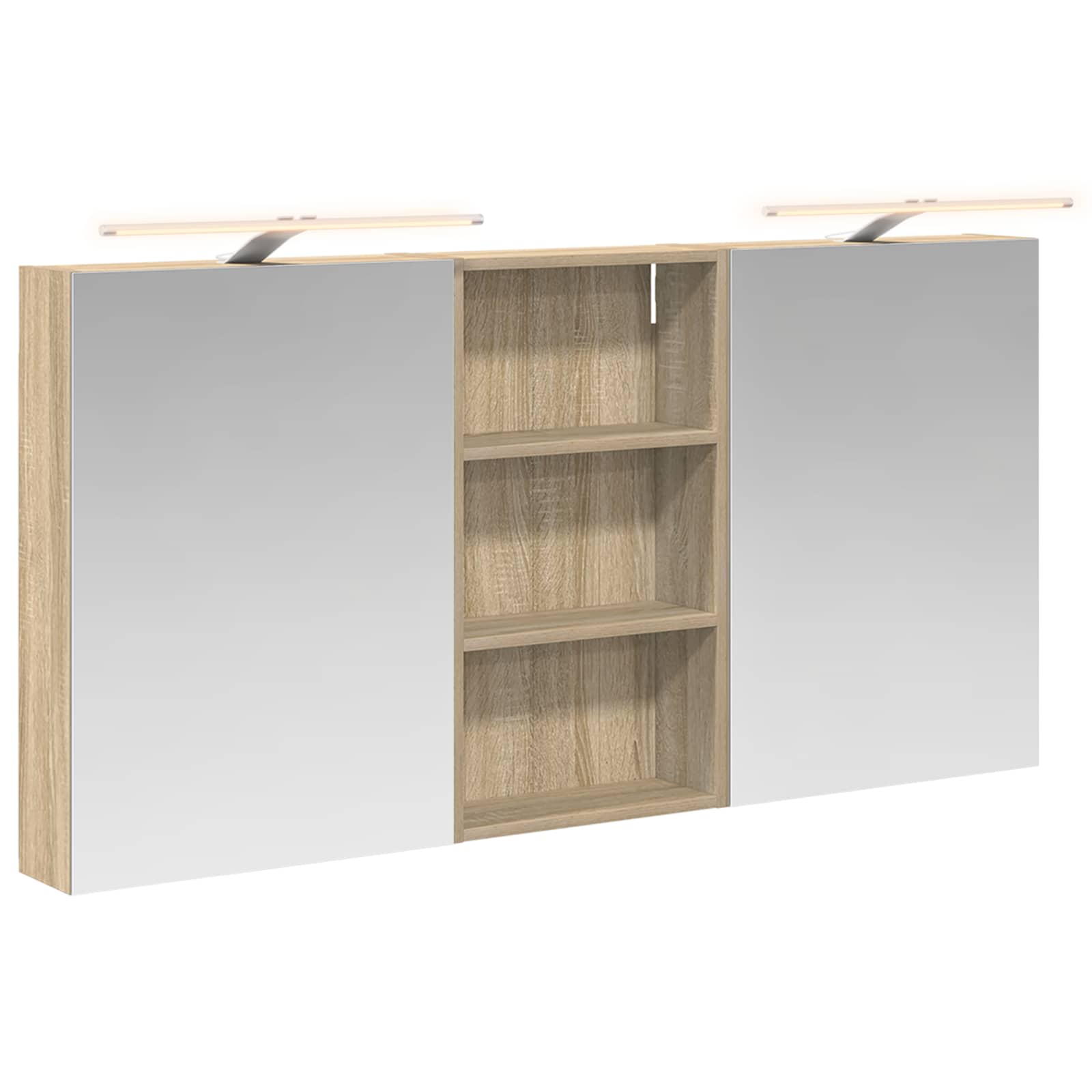 Set ormarića za kupaonicu s policom 3 pcs 140 x 14,5 x 70 cm