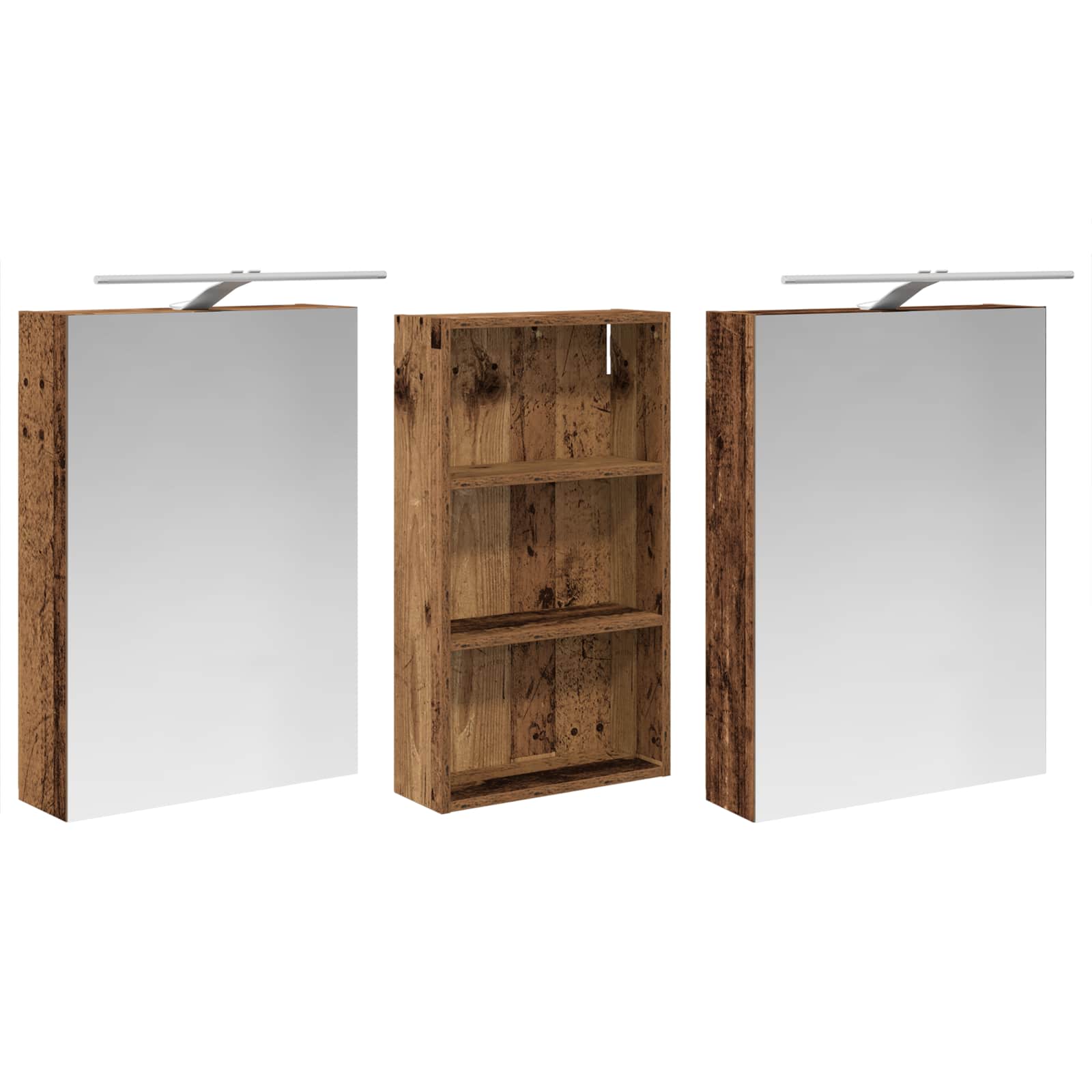 Set ormarića za kupaonicu s policom 3 pcs 140 x 14,5 x 70 cm