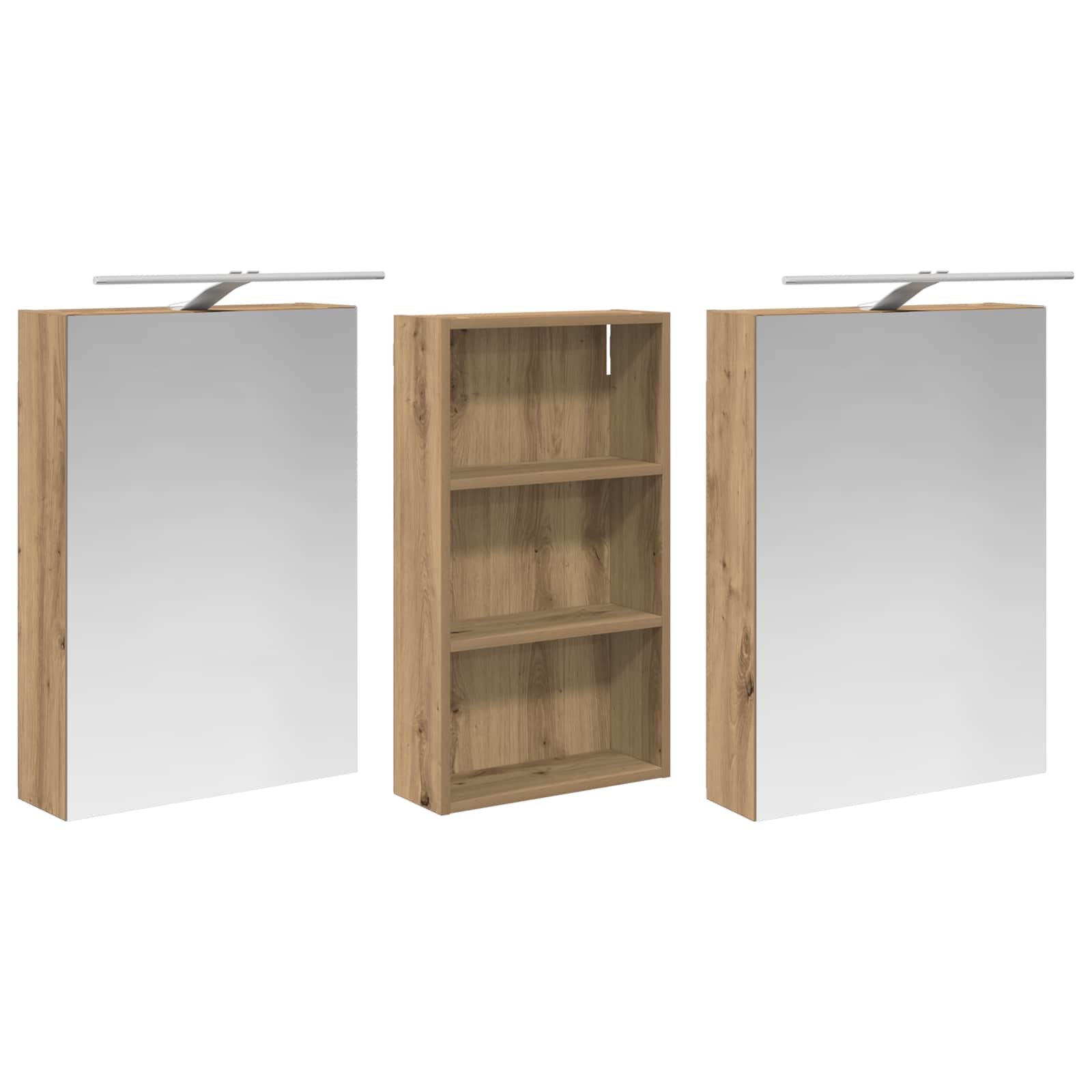 Set ormarića za kupaonicu s policom 3 pcs 140 x 14,5 x 70 cm