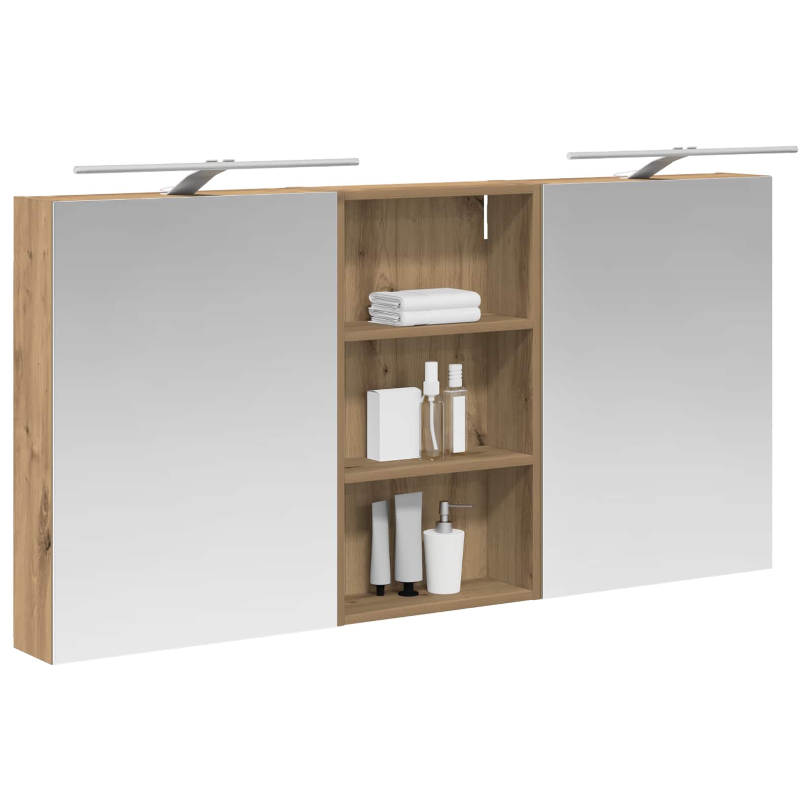 Set ormarića za kupaonicu s policom 3 pcs 140 x 14,5 x 70 cm