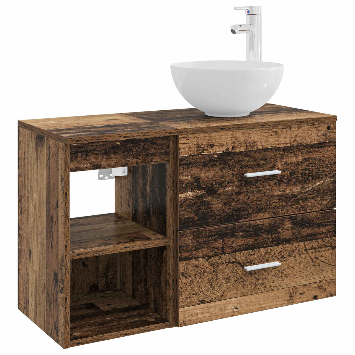Set namještaja za kupaonicu 2 kom. Staro drvo Konstruirano drvo Smeđa 49,5 x 35 x 80 cm