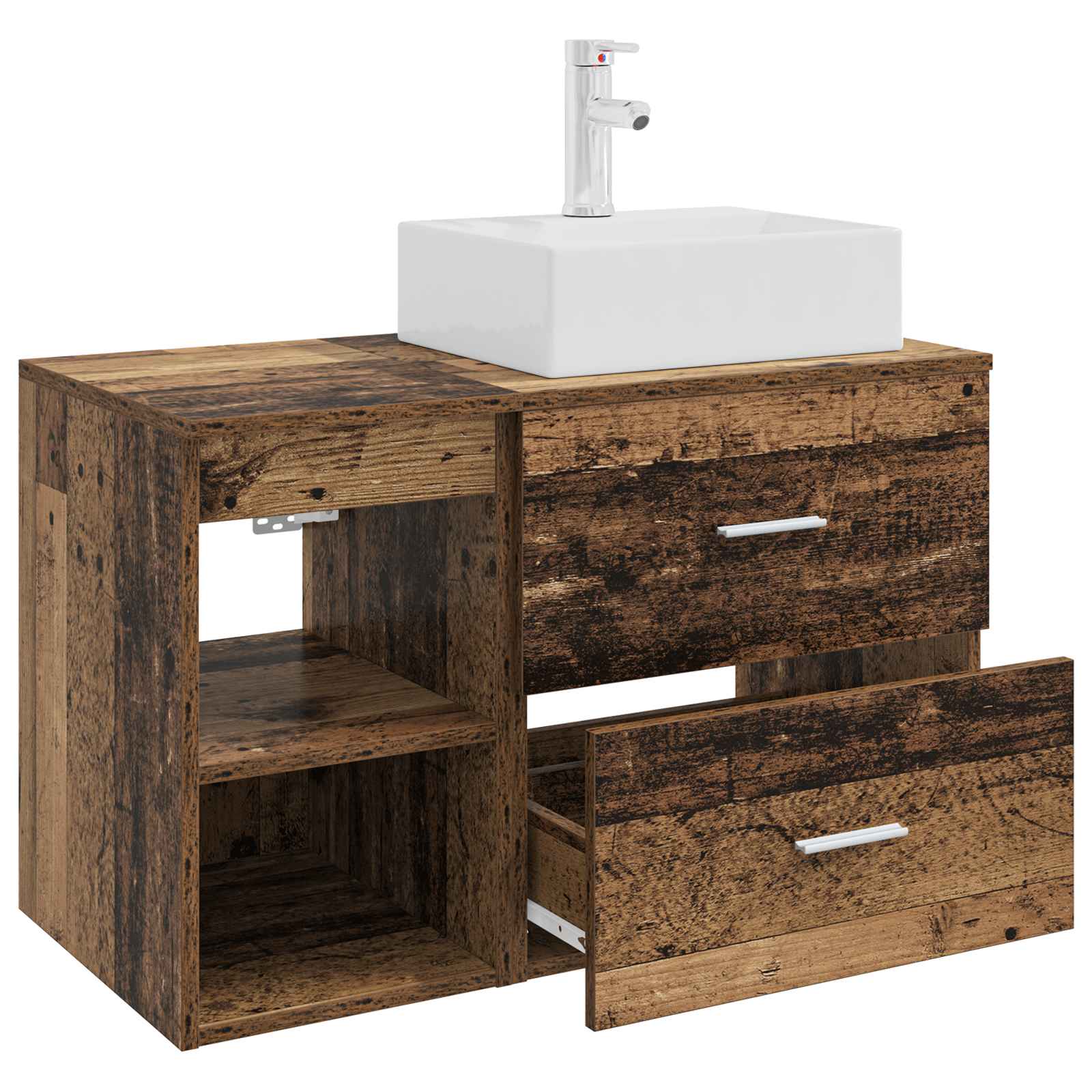 Set namještaja za kupaonicu 2 pcs Staro drvo Konstruirano drvo