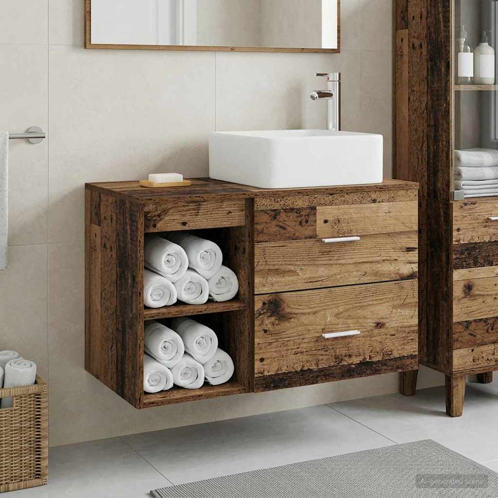 Set namještaja za kupaonicu 2 pcs Staro drvo Konstruirano drvo