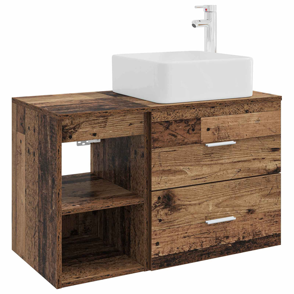 Set namještaja za kupaonicu 2 kom. Staro drvo Konstruirano drvo Smeđa 53 x 35 x 80 cm