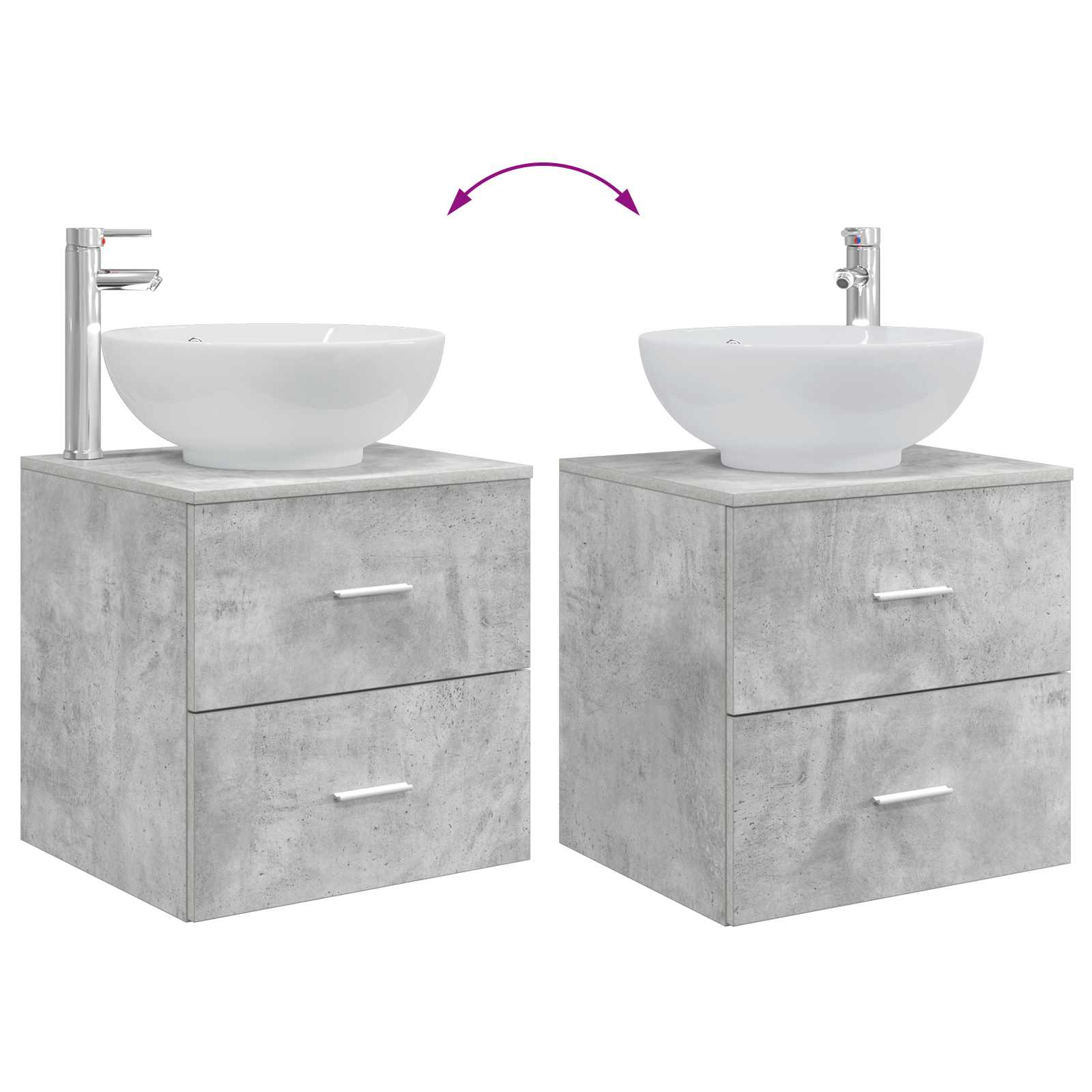 Set namještaja za kupaonicu 2 pcs Betonska siva