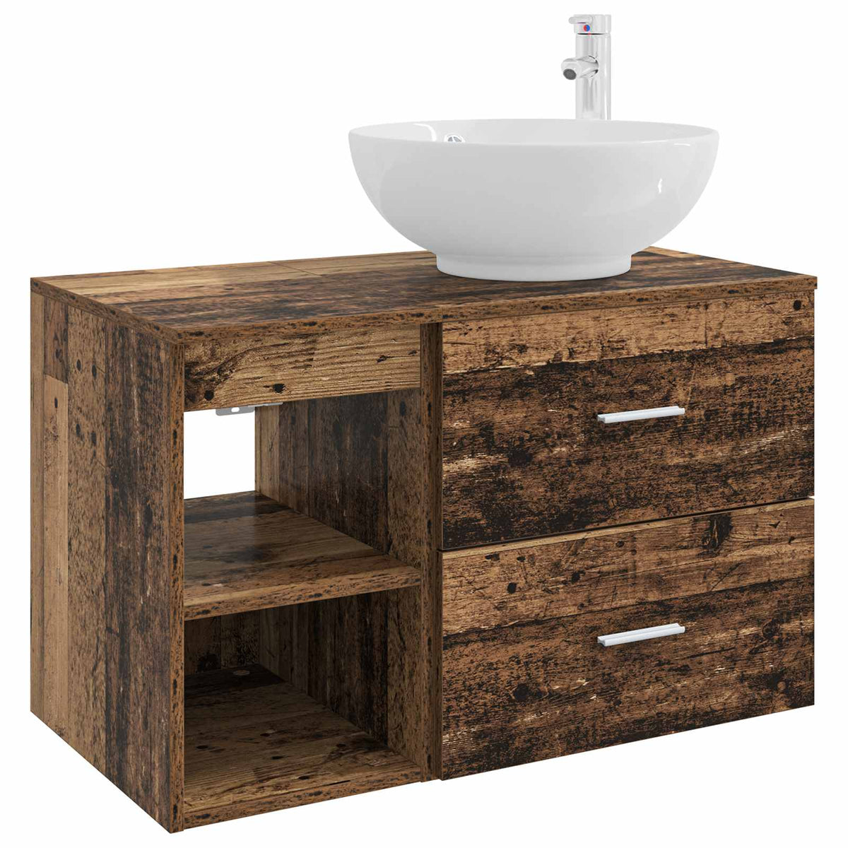 Set namještaja za kupaonicu 2 kom. Staro drvo Konstruirano drvo Smeđa 49,5 x 44,5 x 80 cm