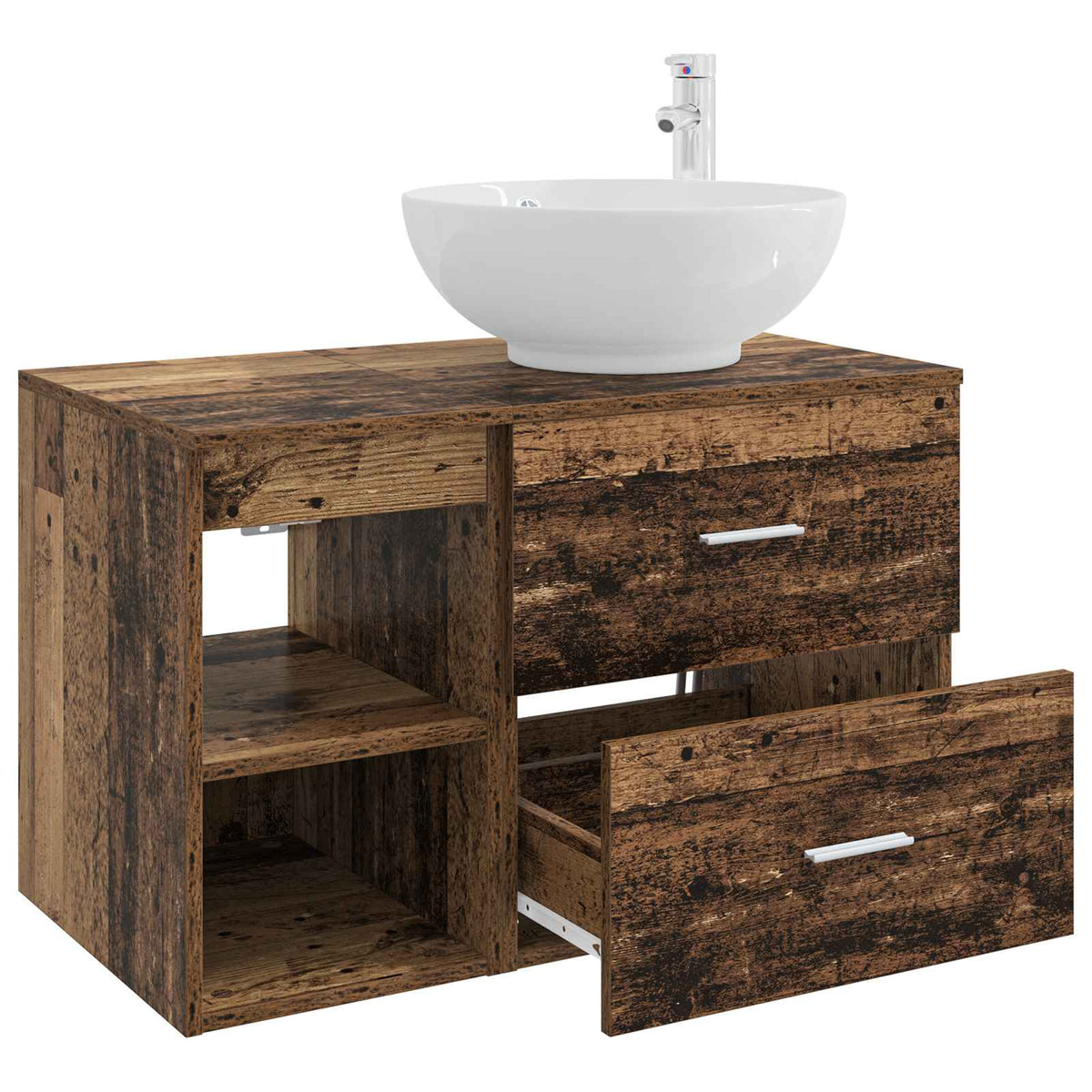 Set namještaja za kupaonicu 2 kom. Staro drvo Konstruirano drvo Smeđa 49,5 x 44,5 x 80 cm
