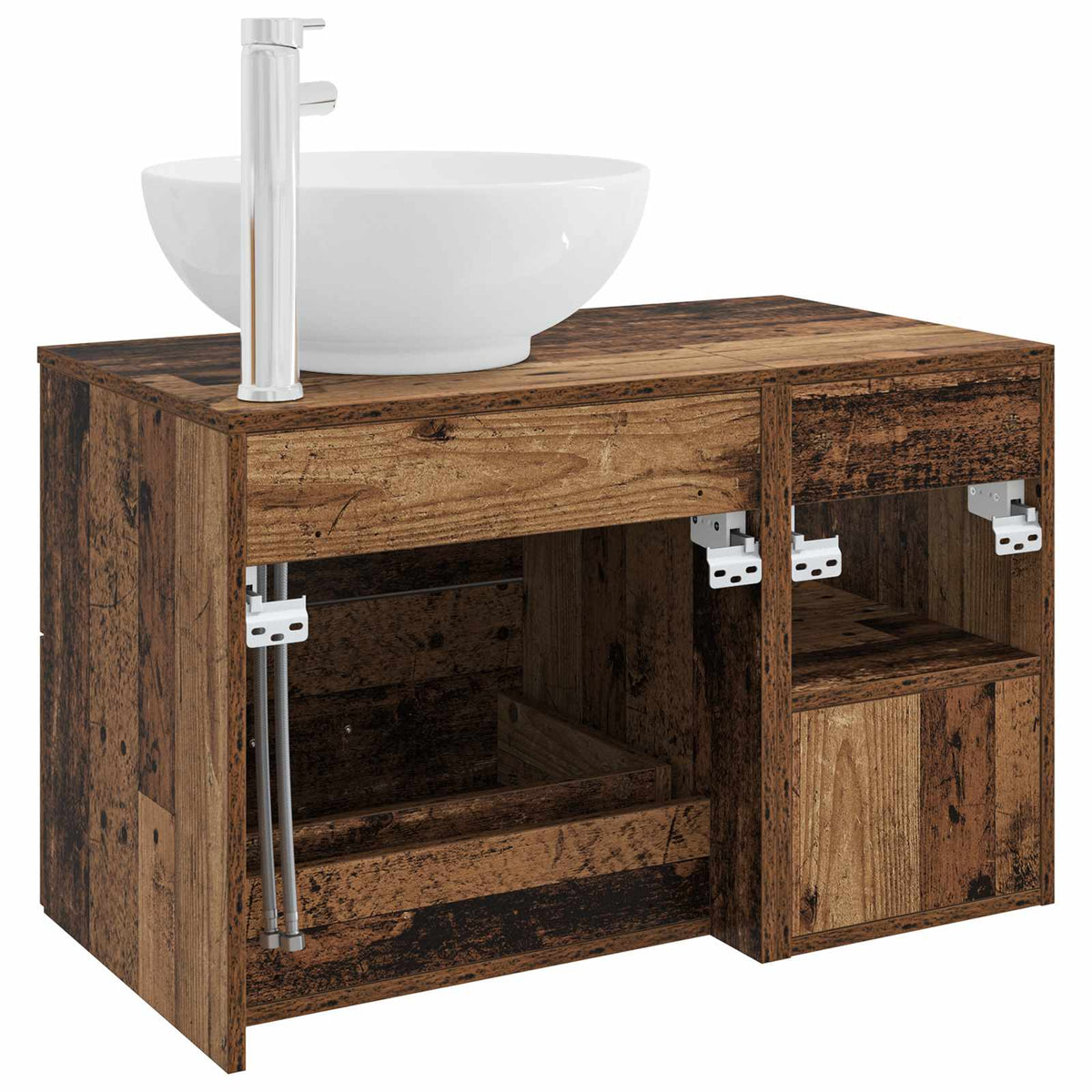 Set namještaja za kupaonicu 2 kom. Staro drvo Konstruirano drvo Smeđa 49,5 x 44,5 x 80 cm