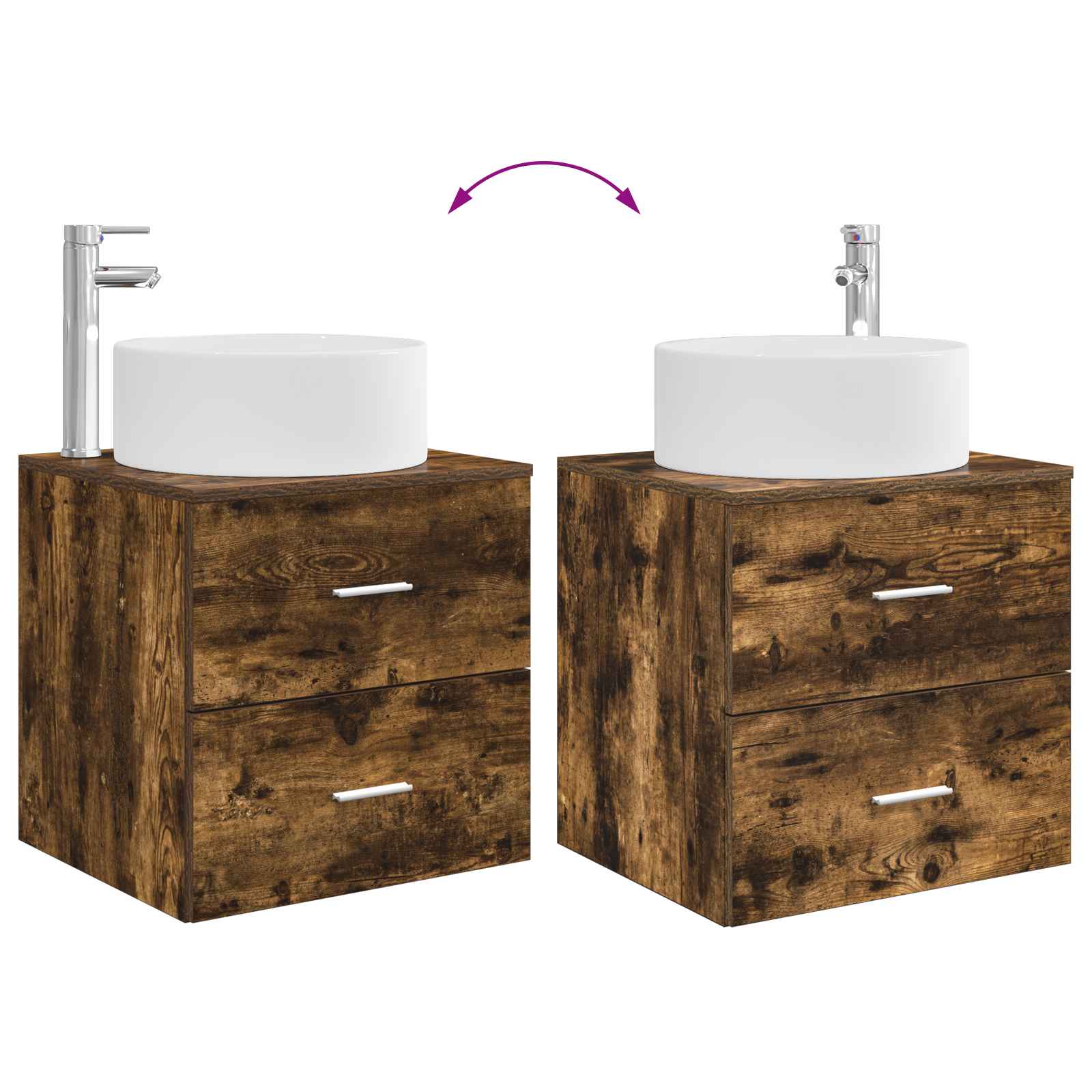 Set namještaja za kupaonicu 2 pcs Dimljeni hrast