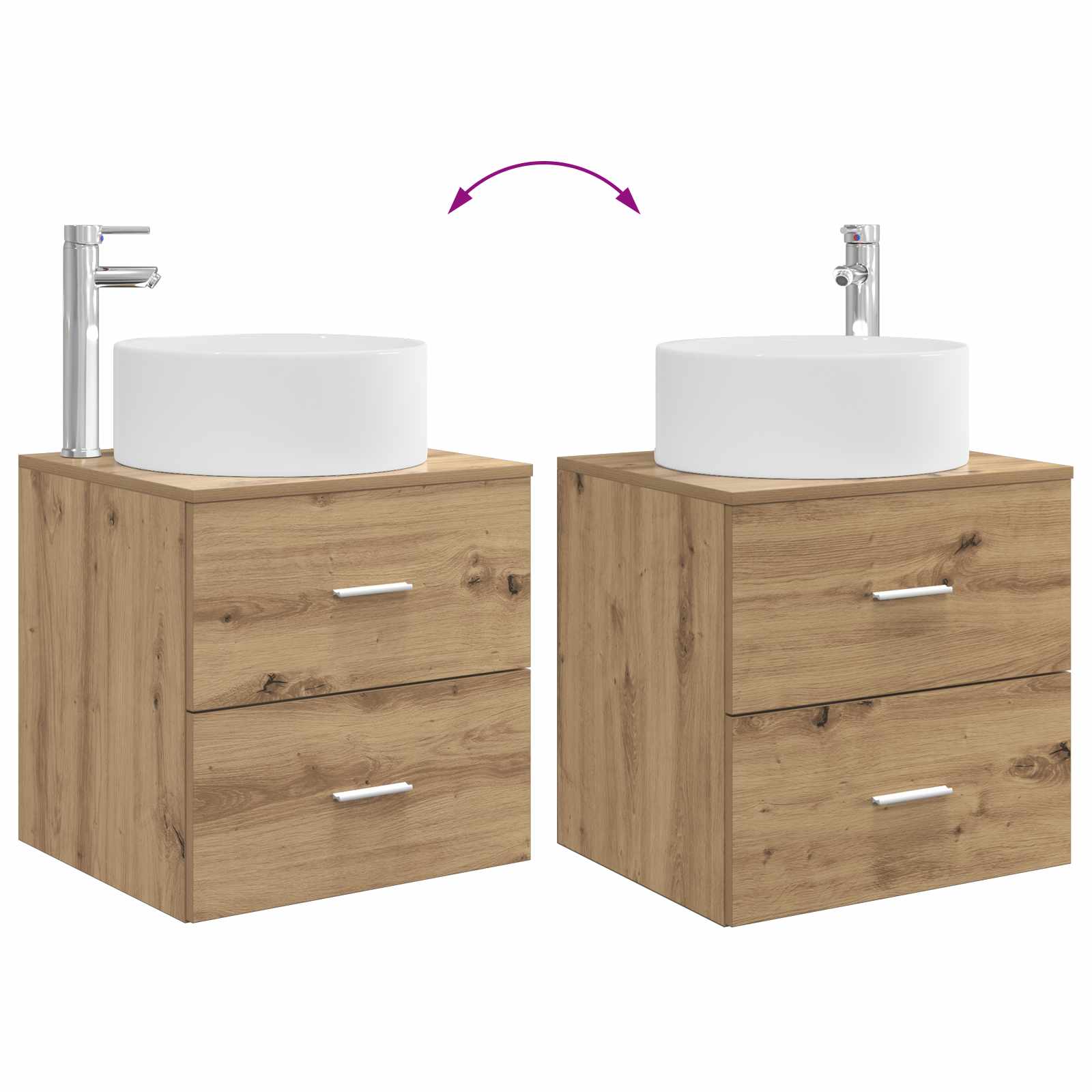 Set namještaja za kupaonicu 2 pcs Hrast artisan