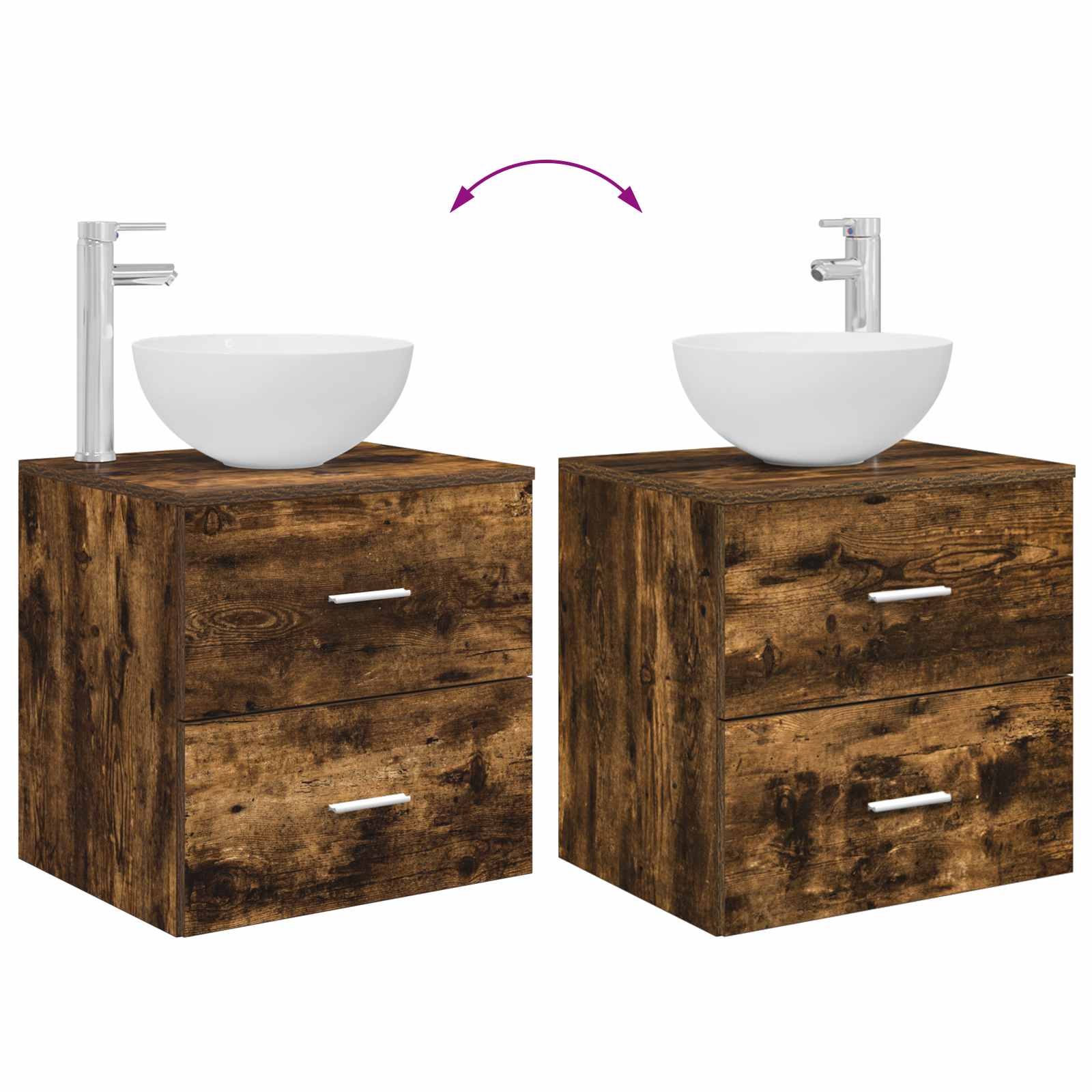 Set namještaja za kupaonicu 2 pcs Dimljeni hrast