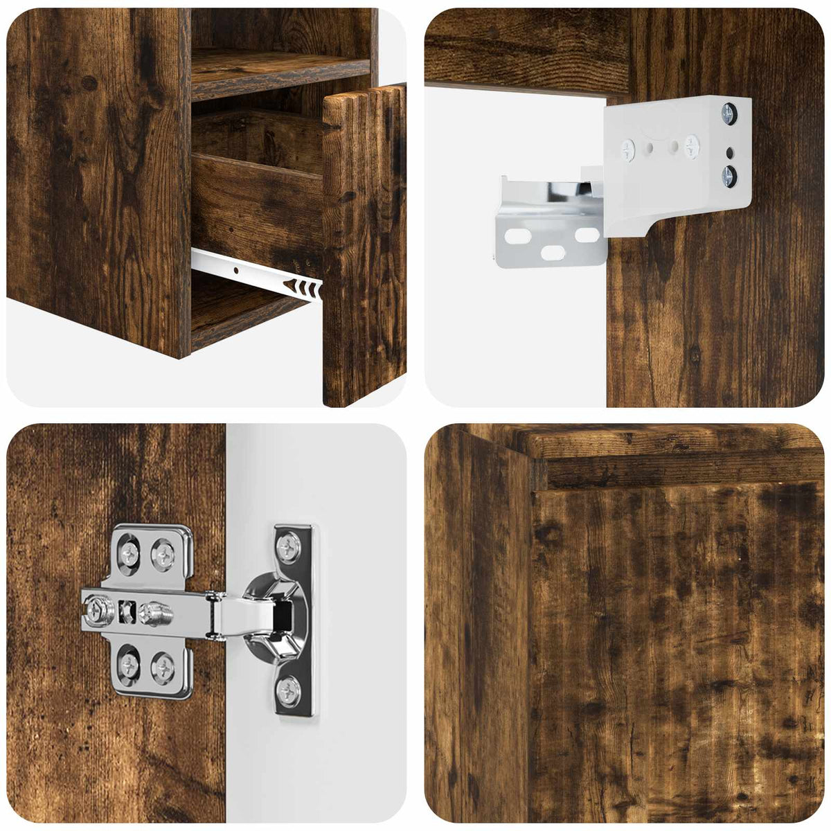 Set namještaja za kupaonicu 2 kom. Dimljeni hrast Smeđa 49.5 x 41 x 80 cm