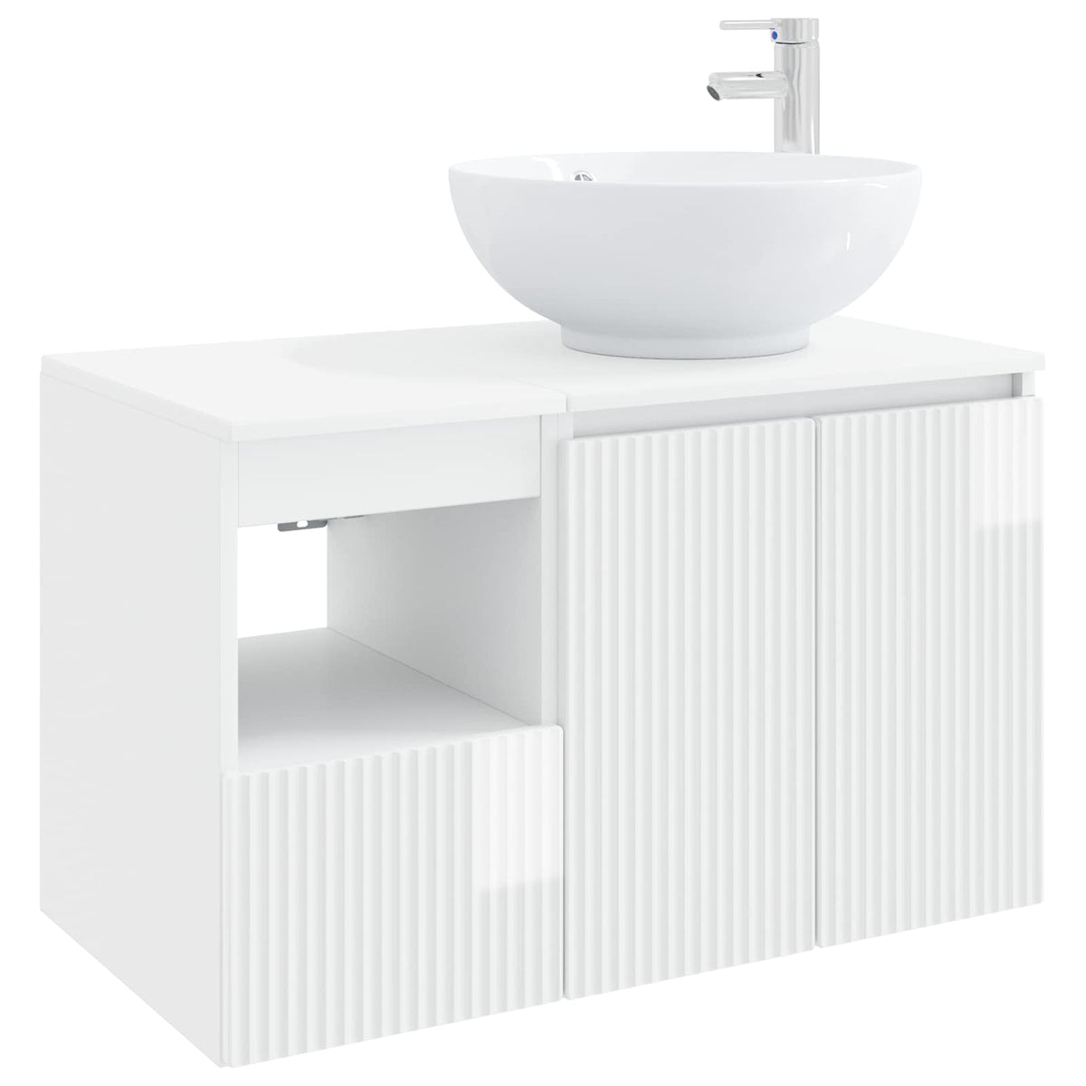 Set namještaja za kupaonicu 2 kom. Bijela visokog sjaja 49,5 x 44,5 x 80 cm