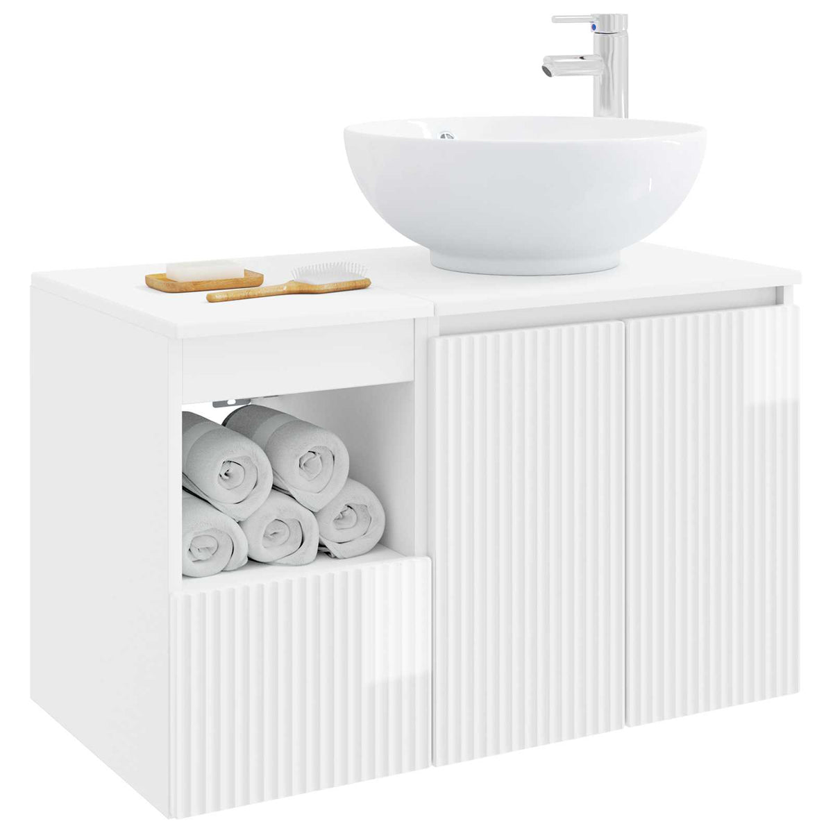 Set namještaja za kupaonicu 2 kom. Bijela visokog sjaja 49,5 x 44,5 x 80 cm
