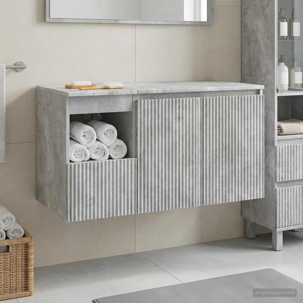 Set namještaja za kupaonicu 2 kom. Betonska siva 62,5 x 44,5 x 50 cm