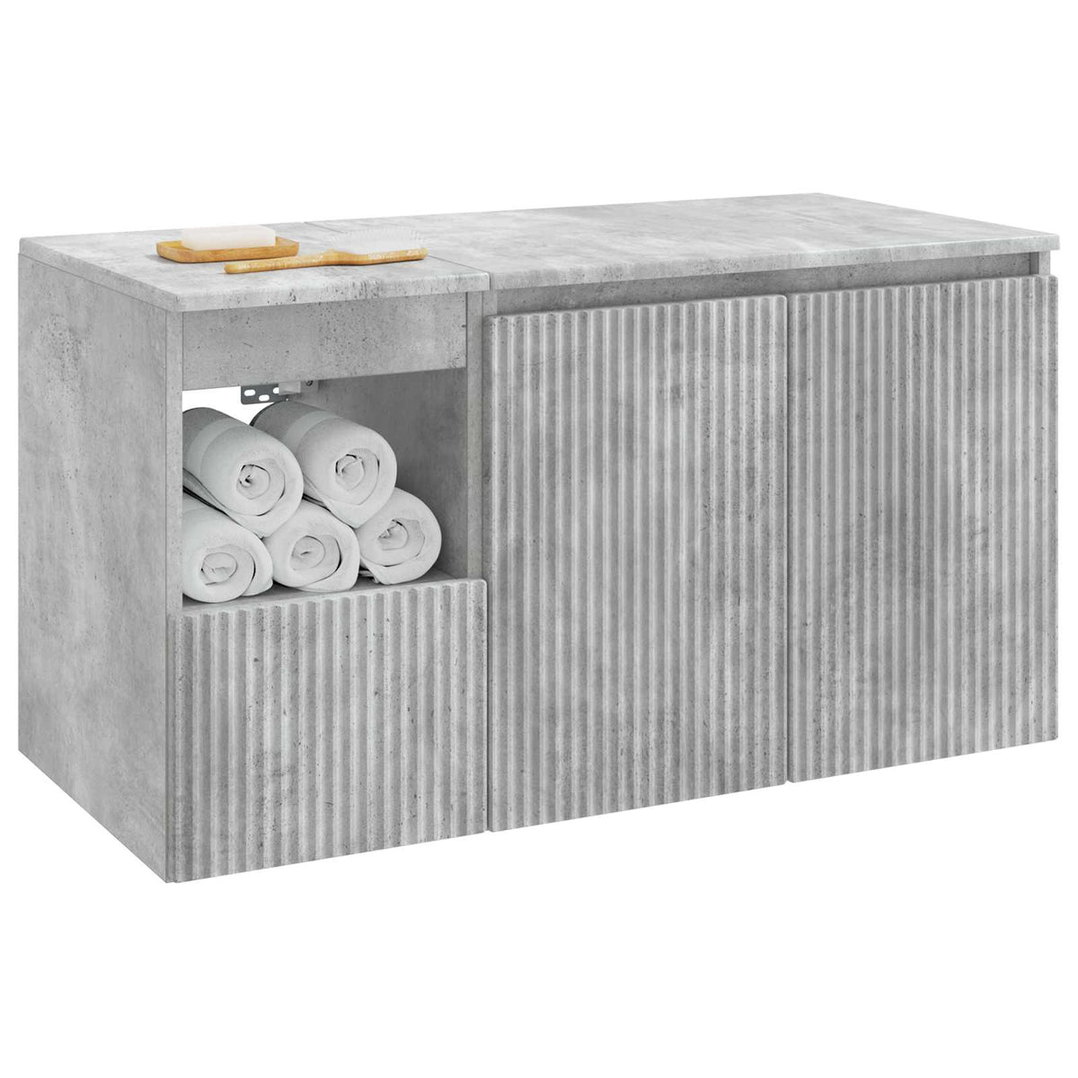 Set namještaja za kupaonicu 2 kom. Betonska siva 62,5 x 44,5 x 50 cm