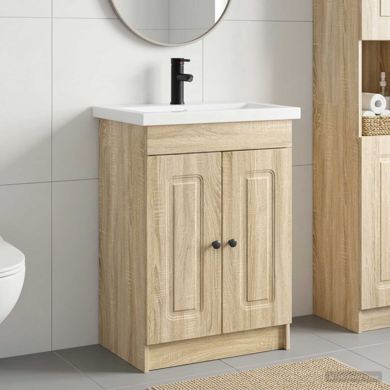 Set namještaja za kupaonicu Hrast sonoma 56 x 37,5 x 81 cm