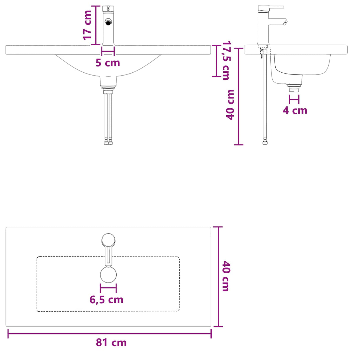 Set namještaja za kupaonicu Betonska siva 78,5 x 37,5 x 81 cm