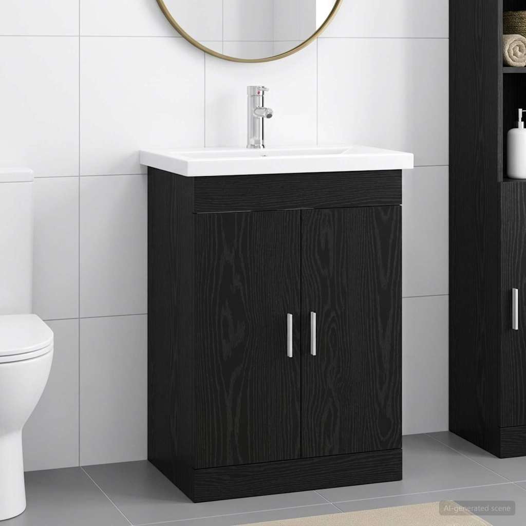 Set namještaja za kupaonicu Crni hrast 61 x 40 x 84,5 cm