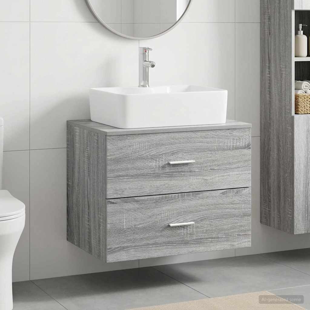 Set namještaja za kupaonicu Siva Sonoma Konstruirano drvo 62.5 x 44.5 x 50 cm