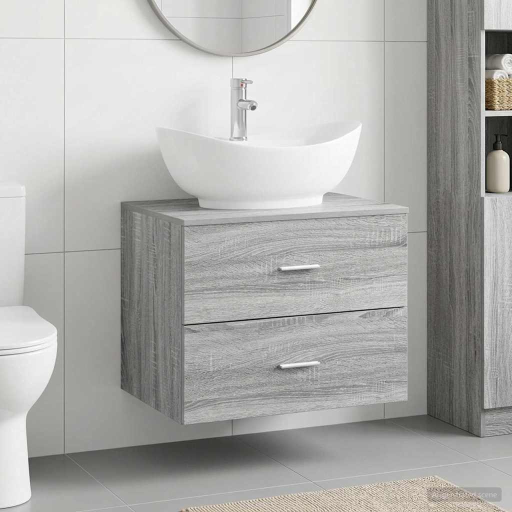 Set namještaja za kupaonicu Siva Sonoma Konstruirano drvo 62.5 x 44.5 x 50 cm