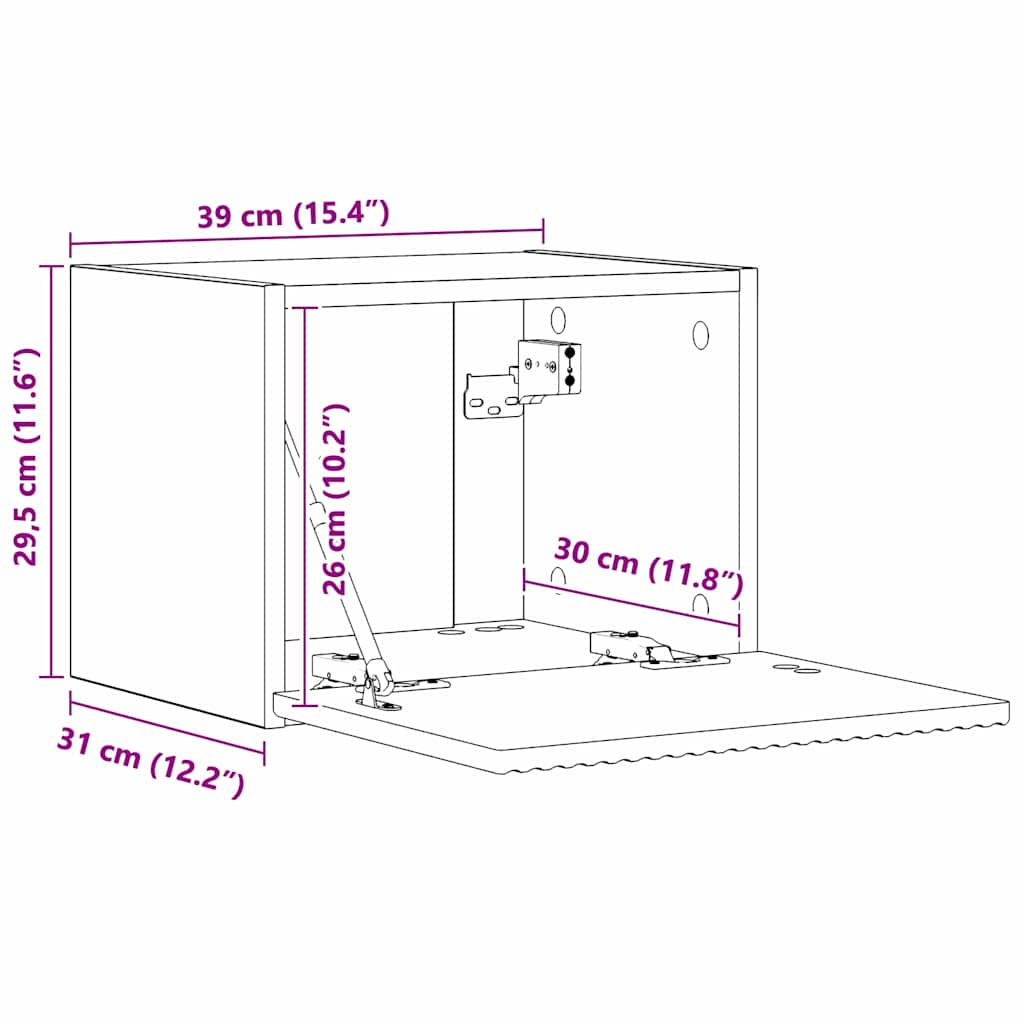 TV zidni ormar Zidne Sonoma 39 x 31 x 29,5 cm Konstruirano drvo