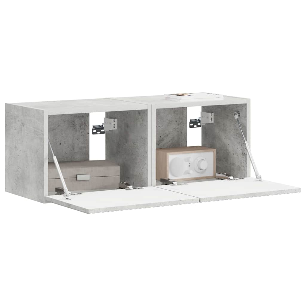 TV zidni ormar 2 pcs Beton 39 x 31 x 29,5 cm Konstruirano drvo