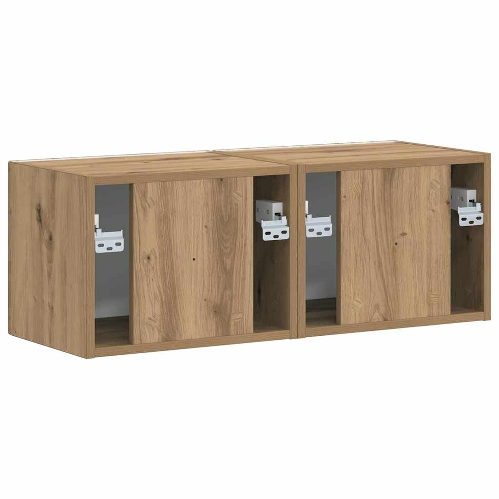 TV zidni ormar 2 pcs Umjetnička hrastovina 39 x 31 x 29,5 cm
