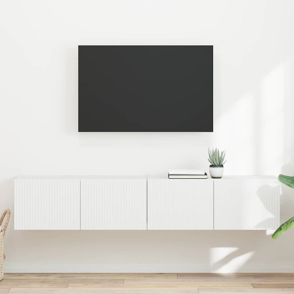 TV zidni ormar Zidne 2 pcs Bijelo 78,5 x 31 x 29,5 cm