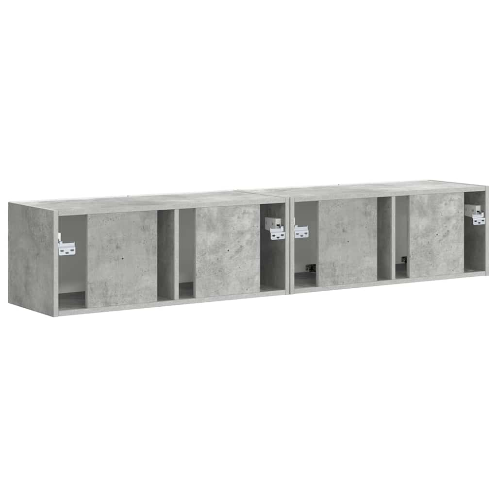 TV zidni ormar Zidne 2 pcs Beton 78,5 x 31 x 29,5 cm