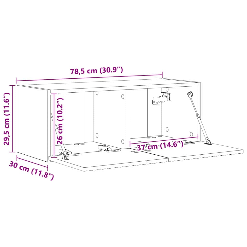 TV zidni ormar Zidne Dimljeni hrast 78,5 x 31 x 29,5 cm