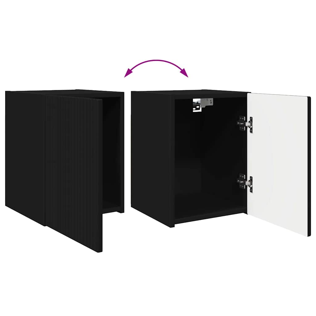 TV zidni ormar 2 pcs Crna 30 x 31 x 40 cm Konstruirano drvo