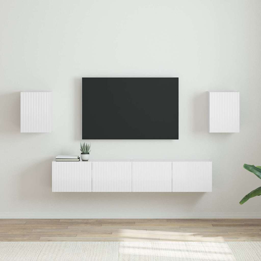 TV zidni ormar Zidne 2 pcs Sjajno bijelo 30 x 31 x 40 cm